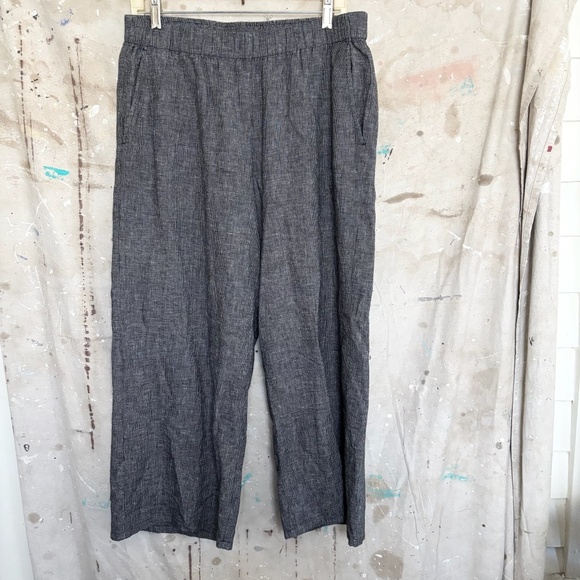 Eileen Fisher Hemp Cotton Grid Tapered Pant - Picture 3 of 7